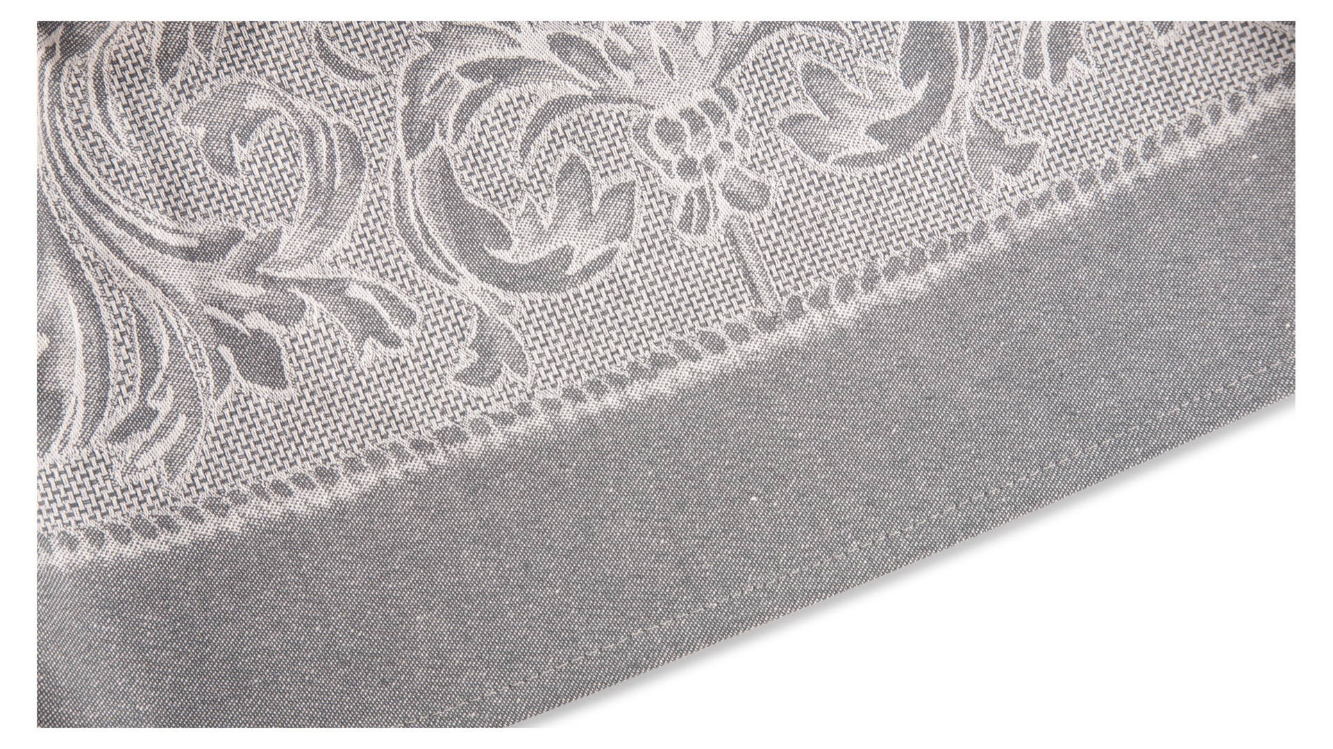 10638713 Яковлевский жаккард Скатерть прямоугольная Яковлевский Жаккард Овальная 178х320см серая, хлопок Ткань  - Вид №1
