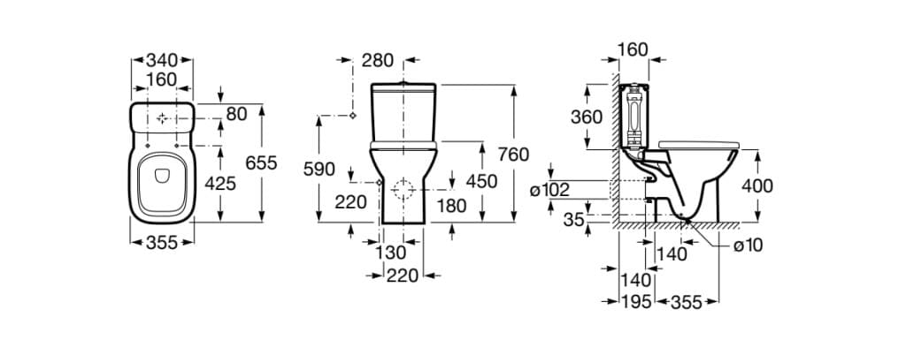 Китай моноблочный туалет с внешней кассетой Roca Deva ARCH-00144495 - Вид №2