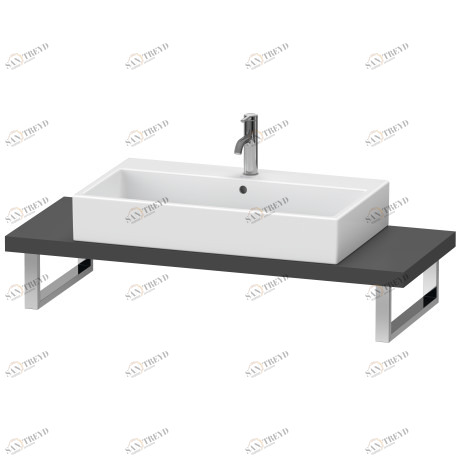 BR100C04949 Brioso Консоль для накладной и встраиваемой сверху раковины компакт Графит матовый, декор Duravit