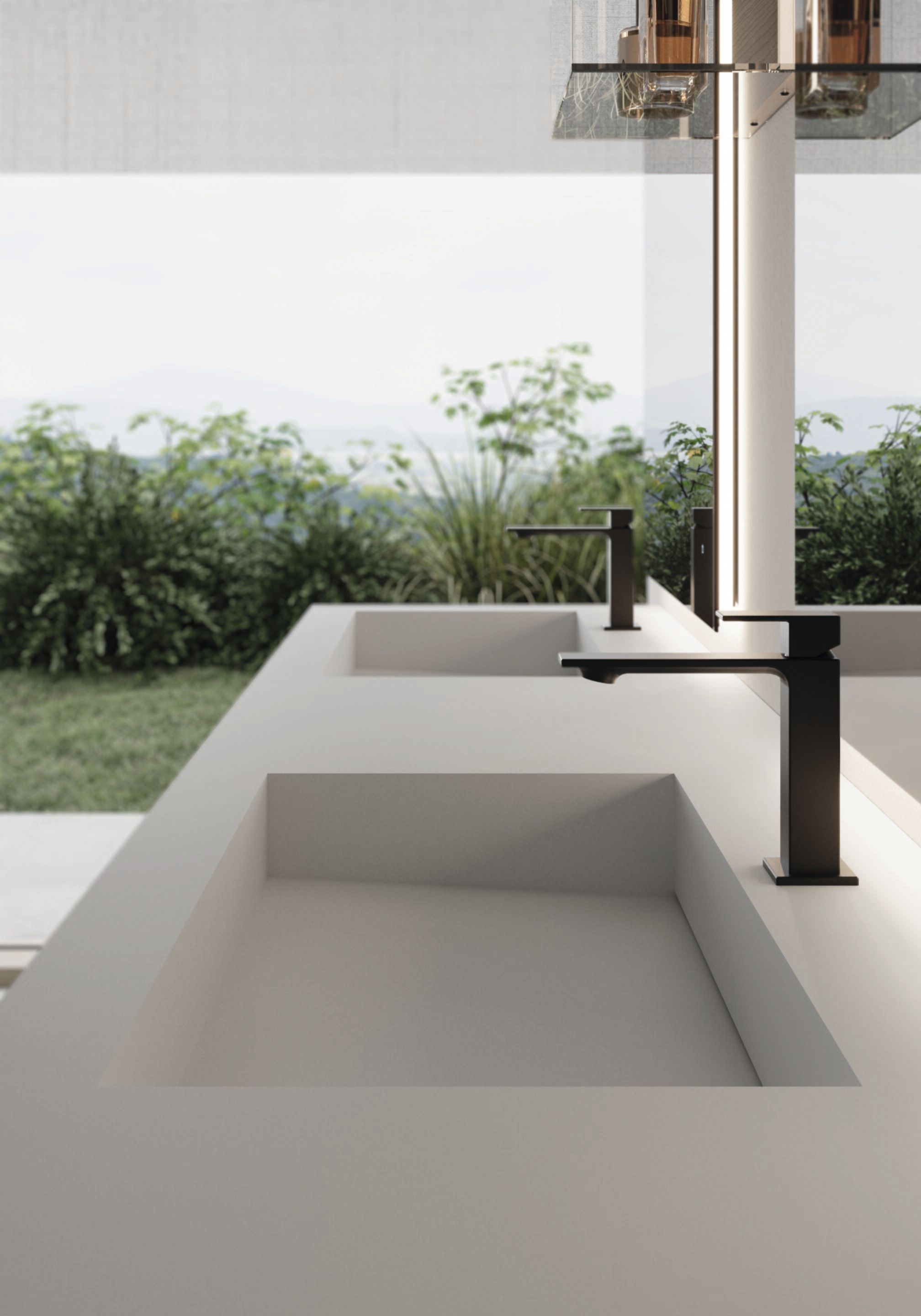 Двойной подвесной туалетный столик с зеркалом Ideagroup Seventy Form ARCH-00140152 - Вид №1