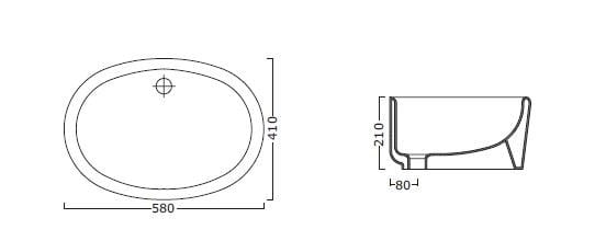 Керамическая овальная подводная раковина BLEU PROVENCE умывальники ARCH-00046250 - Вид №1