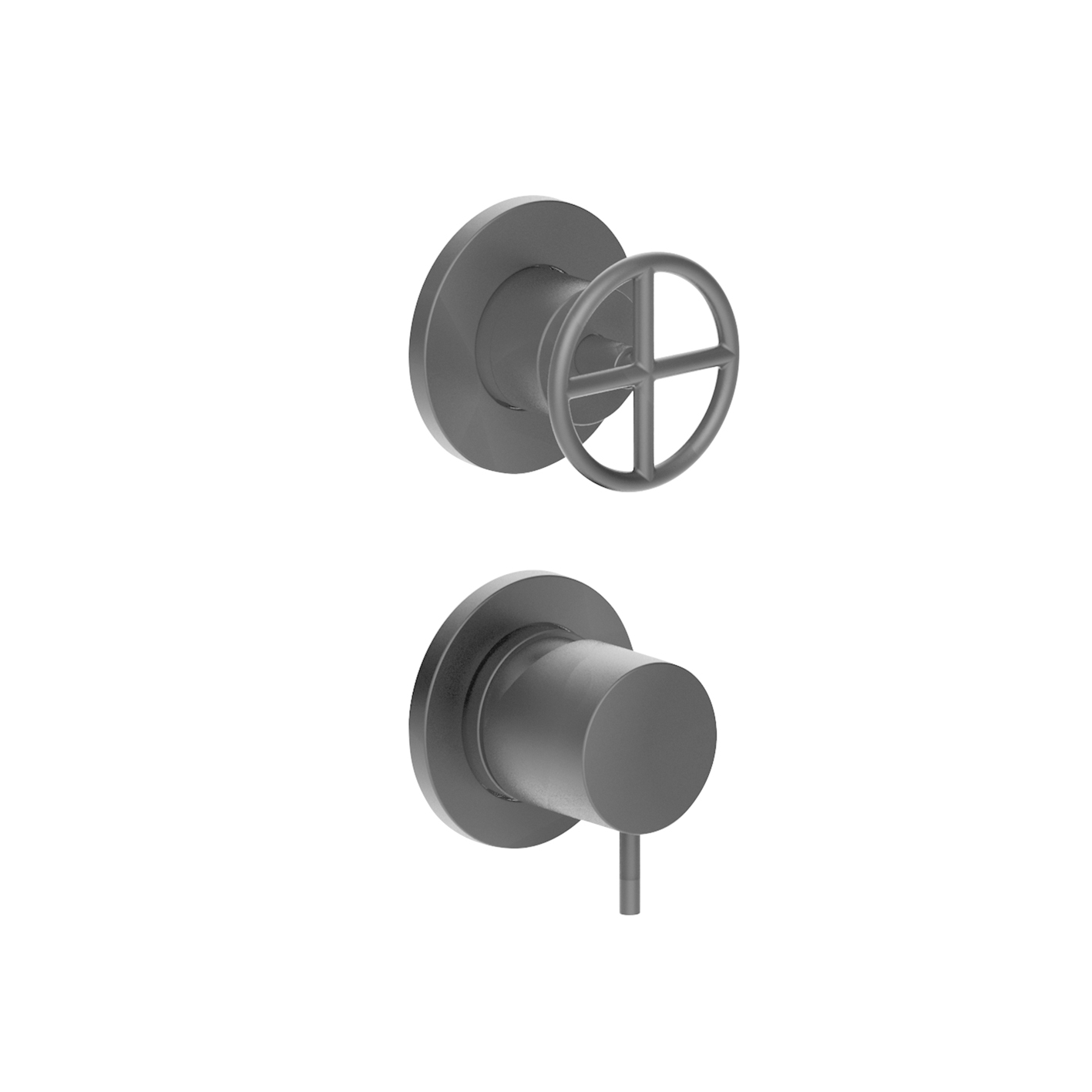 P687B+M587A  Встраиваемый смеситель для душаручки переключатель на 3 потока с поворотной кнопкой впуски 1/2'' Звукоизолированные Fantini Rubinetti FONTANE BIANCHE 