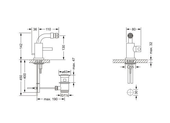 Смеситель для биде однорычажный JOERGER Charleston Square 634.10.111.000 - Вид №1