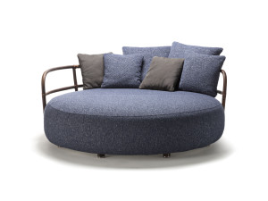 Круглая Садовая кровать из камыша и ткани