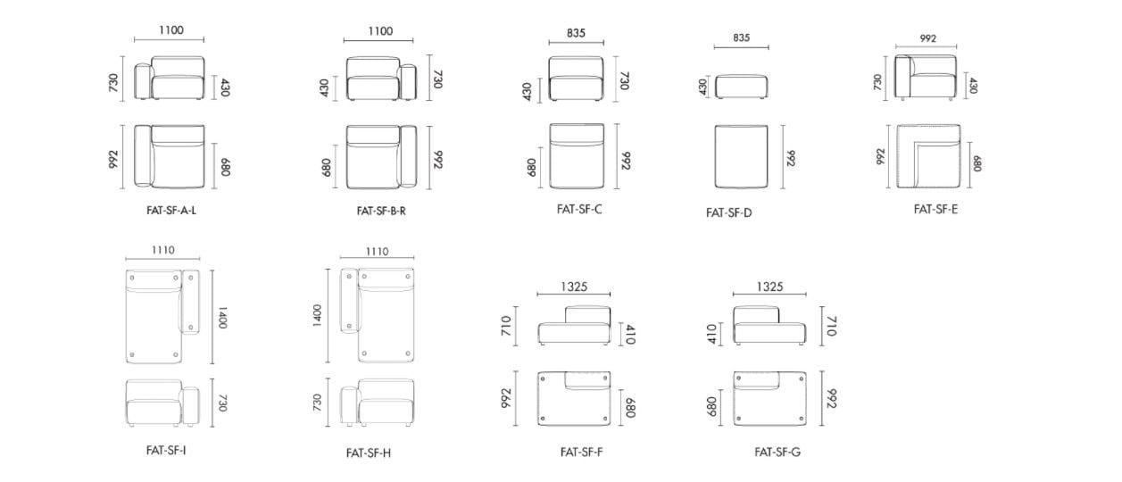 Ткань диван Grado Design Fatty ARCH-00070900 - Вид №10