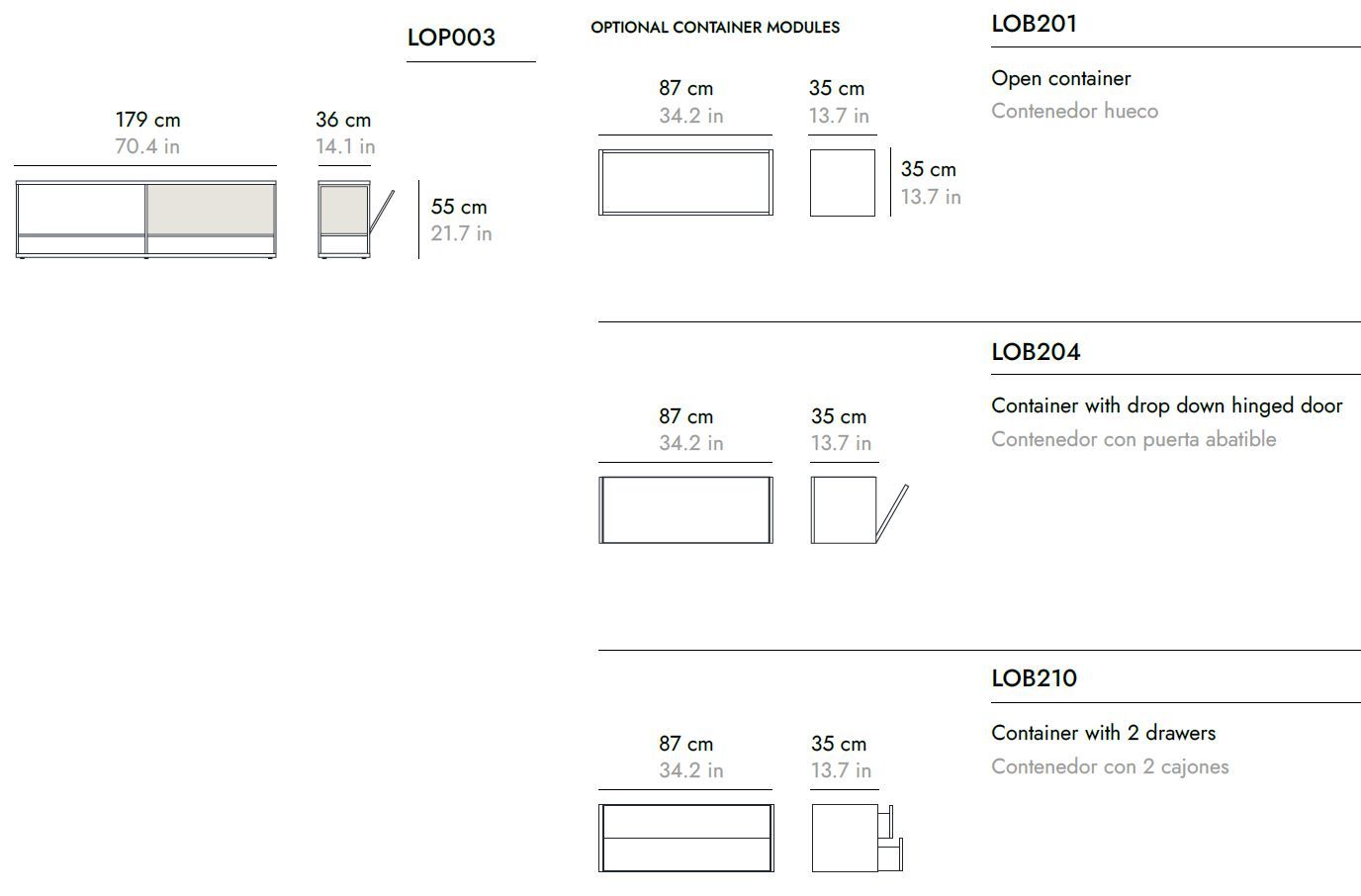 Низкий деревянный шкаф для телевизора с откидными дверцами Punt Literatura ARCH-00035753 - Вид №6