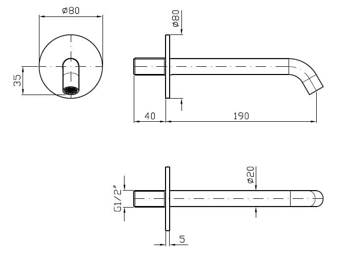 Настенный дозирующий носик Zucchetti Pan S ARCH-00032499 - Вид №14
