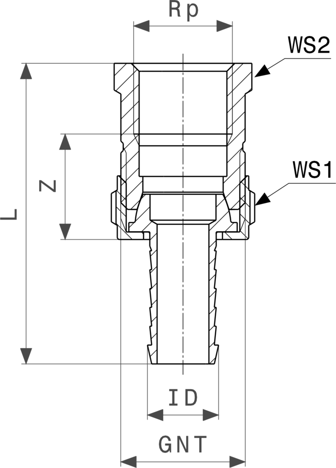 121 013 Модель 1842 Трубопроводные системы  Бронзовые резьбовые фитинги  Соединения для шлангов Santreyd  - Вид №3
