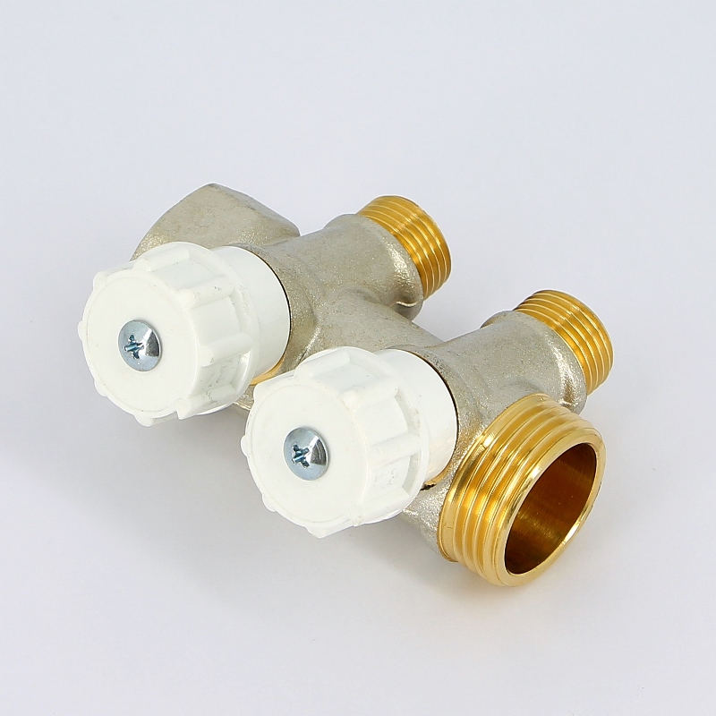 Коллектор НВ 1" с вентилями никелированный ITAP 2 выхода 1/2"Н 38мм 46512 - Вид №3