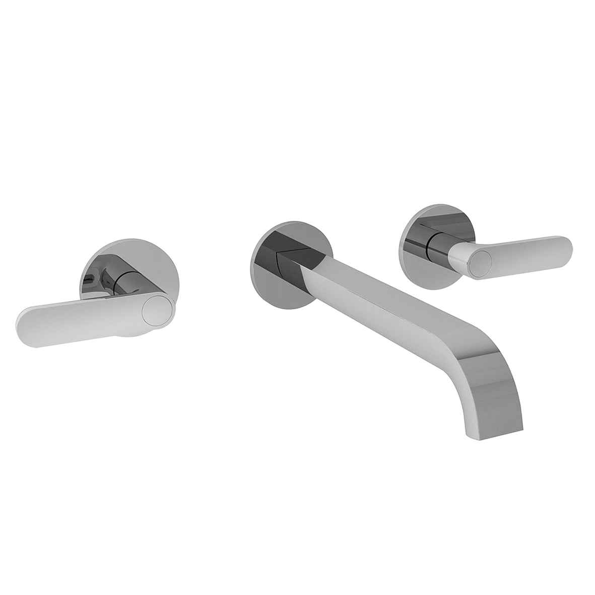 R113B+R010A  Смеситель из стены для раковинывылет 20 см ручки ограничитель потока воды до 5 л/мин при 3 бар картридж керамический 90° впуски 1/2'' без донного клапана Fantini Rubinetti ICONA DECO