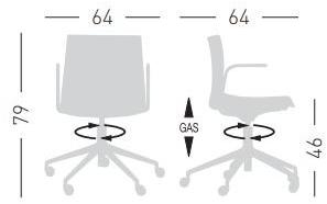 GABER Офисный стул из технополимера с 5 спицами и подлокотниками sun-id-1481019 - Вид №1