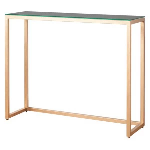 Консоль металлическая золотая с темной стеклянной столешницей FOR MISS  263958 Золото;прозрачный