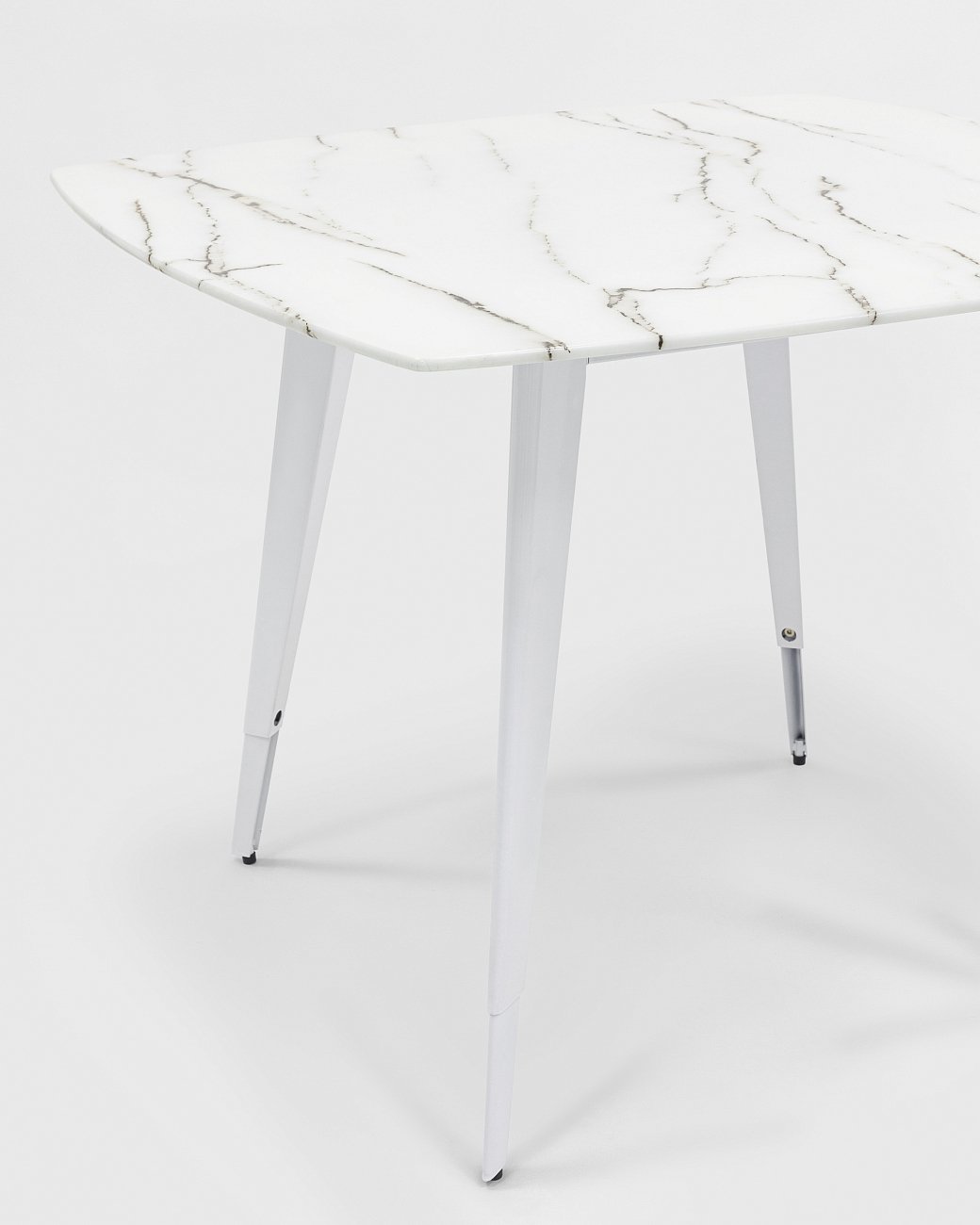 Стол обеденный квадратный со стеклянной столешницей белый с рисунком под мрамор 100х100 см "Ричмонд" STOOL GROUP  00-3958839 Белый  - Вид №5