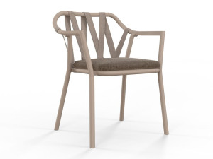 Алюминиевый садовый стул Sunbrella® с подлокотниками