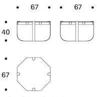 Saba Italia Восьмиугольный журнальный столик из железа и стекла sun-id-1428408 - Вид №3