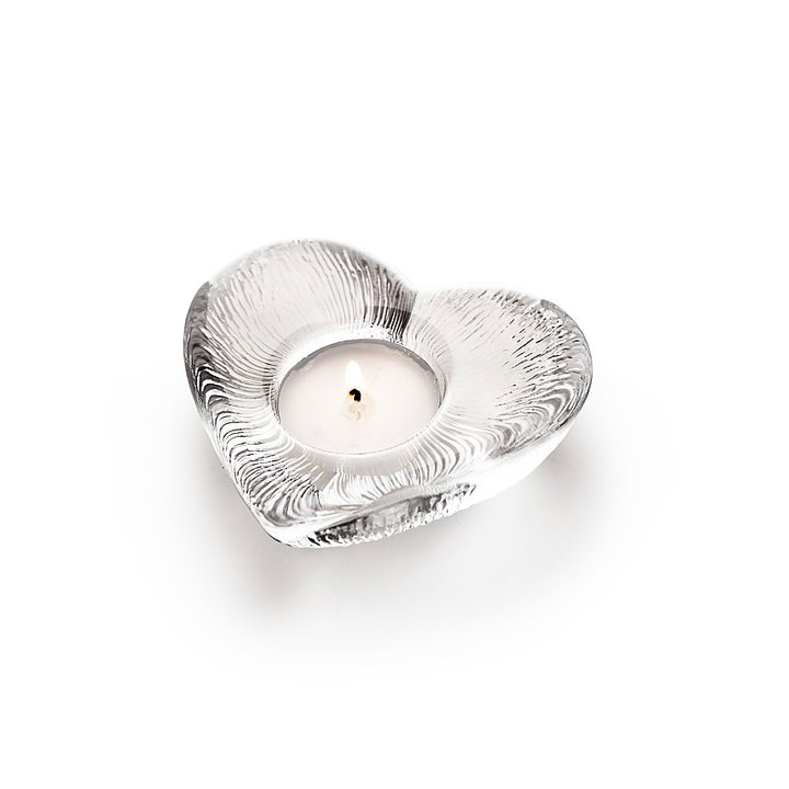 69045 Подсвечник из прозрачного хрусталя "Сердце", 110 мм. Maleras 