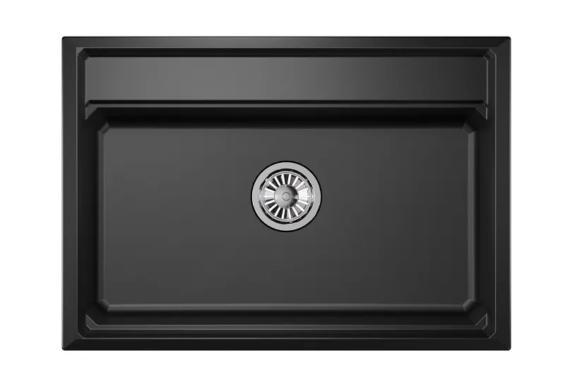 KS-7301, ШВАРЦ (чёрный металлик), кухонная мойка, кварц GRANULA Kitchen Space 7301-ST326 - Вид №2