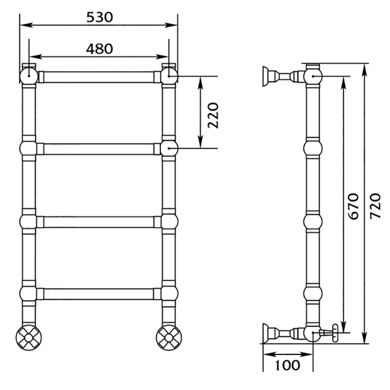 Полотенцесушитель MIGLIORE Colosseum ML.CLS-HY.400.DO 48 x 72 см - золото  - Вид №1