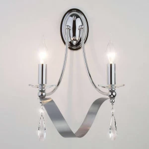 Бра на 2 лампы с подвесками хром Eurosvet 60064/2 EUROSVET СВЕЧА 00-3931268 Хром