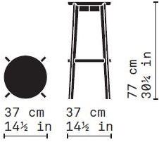 Very Wood Высокий табурет из дуба с подставкой для ног Rond sun-id-1356537 - Вид №6