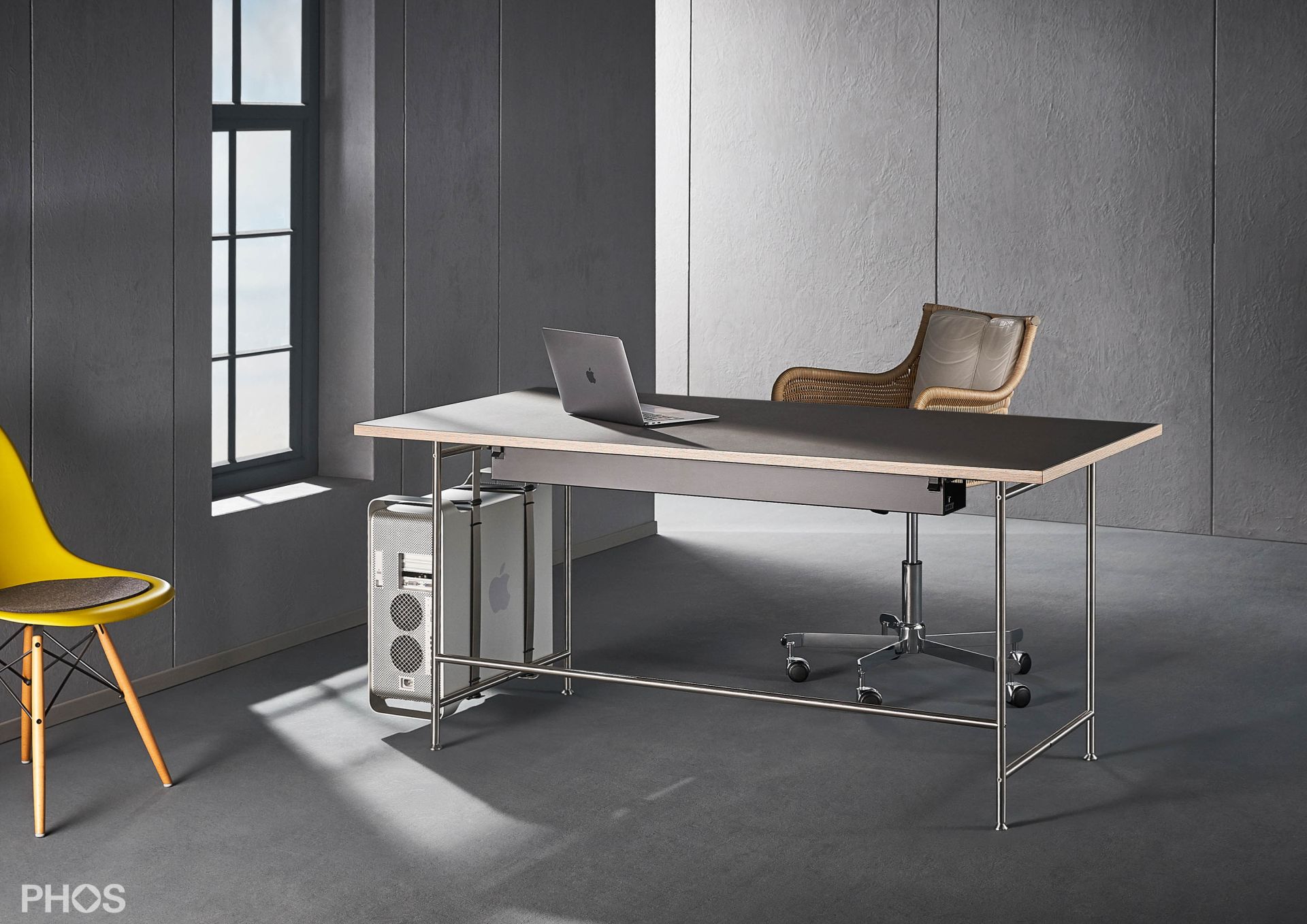 KATI-S1-160x80-L4178 Стол Карлсруэ - письменный стол со столешницей из линолеума - 160 х 80 х 75 см. PHOS  - Вид №1