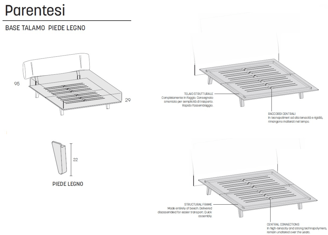 Caccaro Двуспальная кровать из ткани с мягким изголовьем Letti tessili sun-id-1494971 - Вид №11