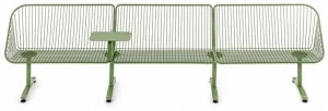 Nola Industrier Модульная скамья из стали с порошковым покрытием со спинкой