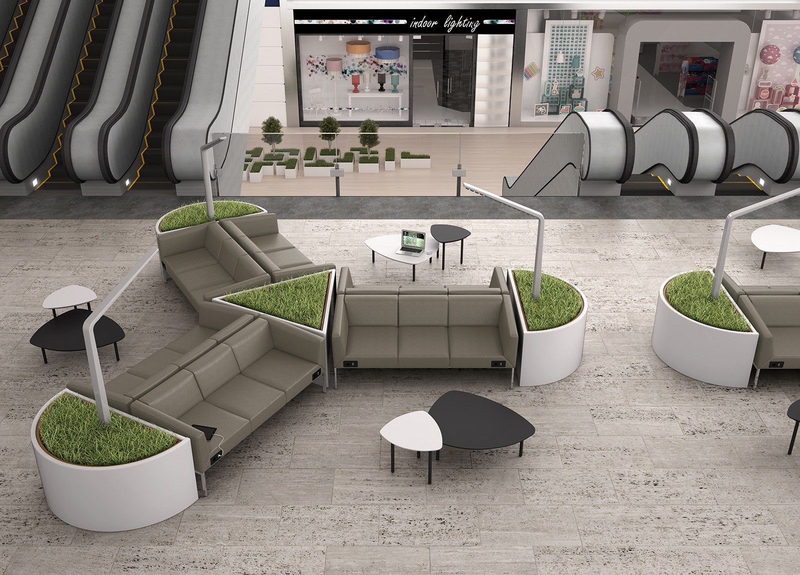 3-местный шерстяной пожаробезопасный диван с USB-разъемом Leyform ARCH-00008449 - Вид №1