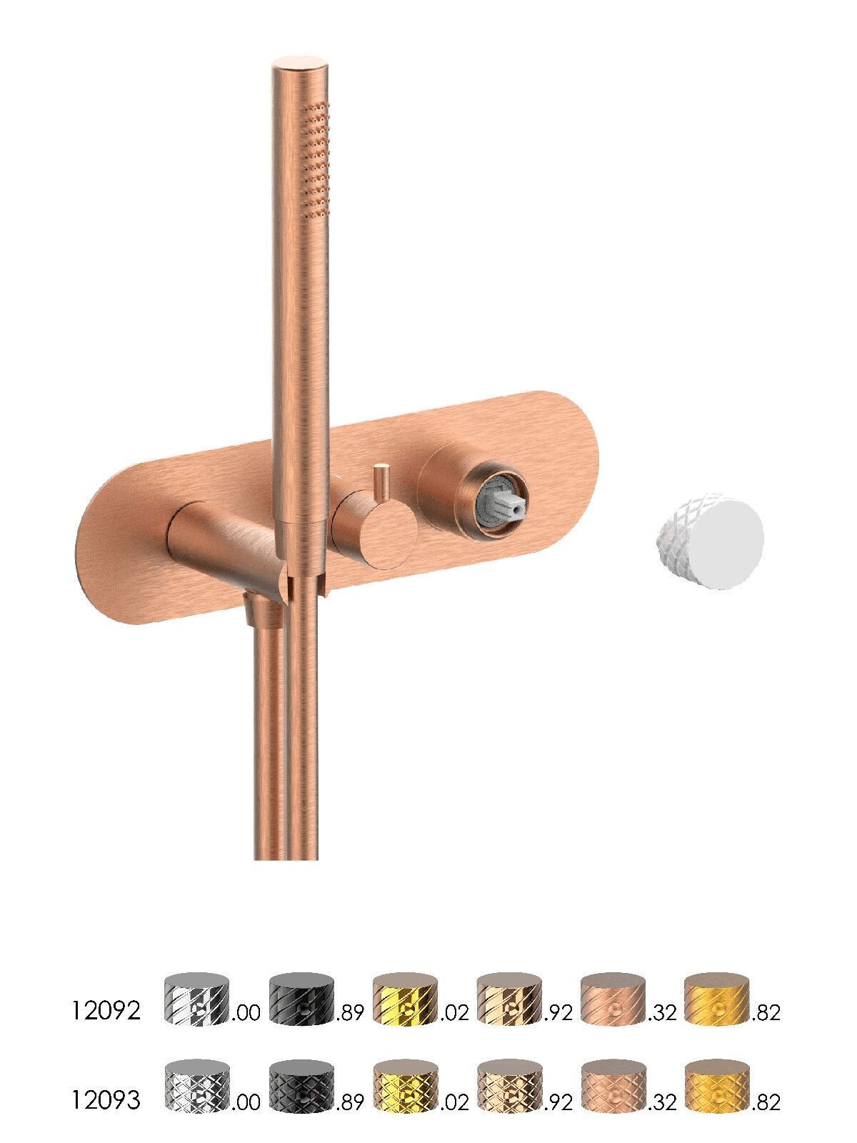 Однорычажный смеситель для душа с 3 отверстиями и ручным душем Rubinetterie Frattini Pepe XL ARCH-00031993 - Вид №3