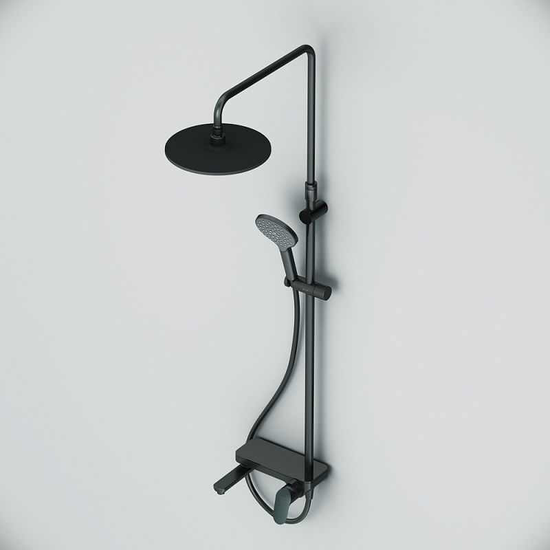 F0780722 душ.система: см-ль-полка д/ванны/душа душ.штанга 1030-1460мм верхний душ 220 мм ру AM.PM Like - Вид №8