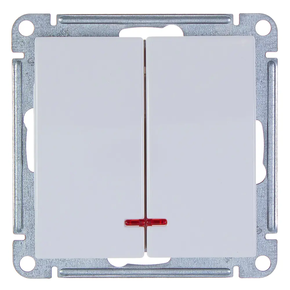 Выключатель SYSTEME ELECTRIC W59 двухклавишный с подсветкой 18799025 STLM-1119226