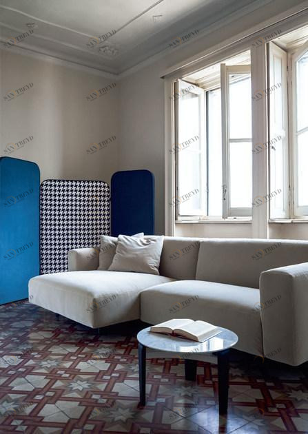 arflex 3-х местный модульный тканевый диван с шезлонгом Claudine sun-id-1507996