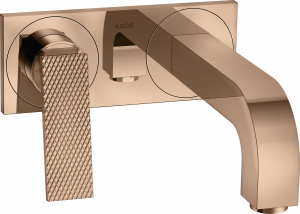 39171300 Смеситель для раковины, однорычажный, скрытого монтажа, настенный, с рычажной ручкой, изливом 220 мм и тарелкой - ромбический вырез AXOR CITTERIO