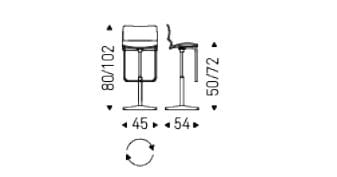 Регулируемая высота кожаный поворотный стул Cattelan italia VICTOR X ARCH-00018274 - Вид №1