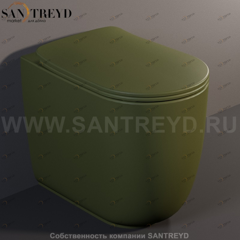 531811 Приставной унитаз напольный Зеленый Kerasan Nolita Италия