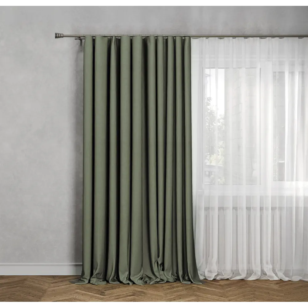 KREAFORTA Plaga - штора на ленте со скрытыми петлями в насыщенном зеленом цвете 89431708 STLM-1584491