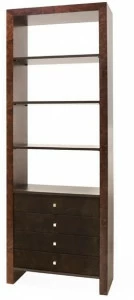 ANA ROQUE INTERIORS Открытый книжный шкаф из орехового дерева с ящиками Luxury