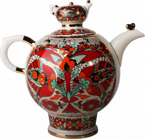 1044802 Императорский фарфоровый завод Чайник доливной "Красный петух" Фарфор твердый