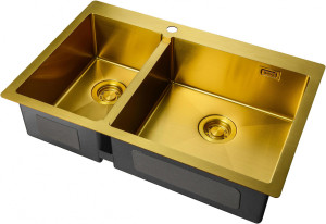 Мойка кухонная ZorG Light ZL R 780-2-510-R BRONZE из нержавеющей стали, бронза