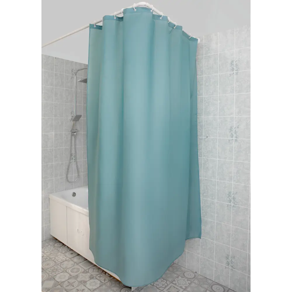 Штора для ванной Primanova Premium 180x200 см полиэстер цвет лазурный 85586125 STLM-2093999  - Вид №4