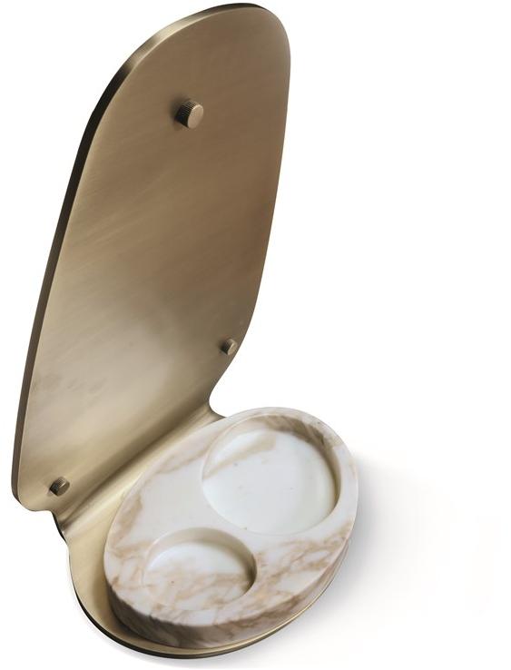 Bellotti Ezio Зеркало на столешнице из латуни с мраморным подносом Gea 2018-75 - Вид №1