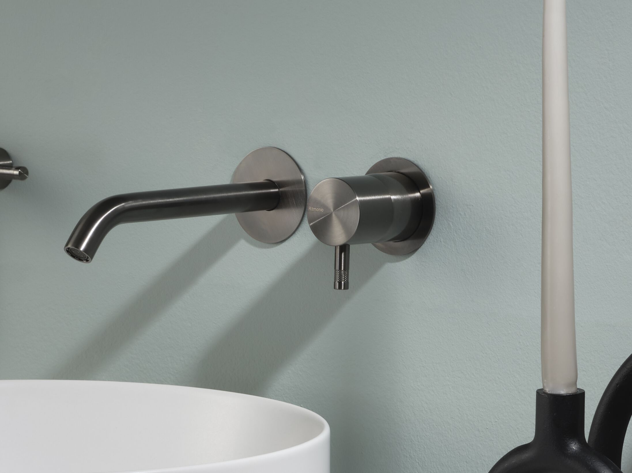 Настенный смеситель для раковины из нержавеющей стали с одной ручкой Ritmonio Diametro35 Inox ARCH-00107558 - Вид №1
