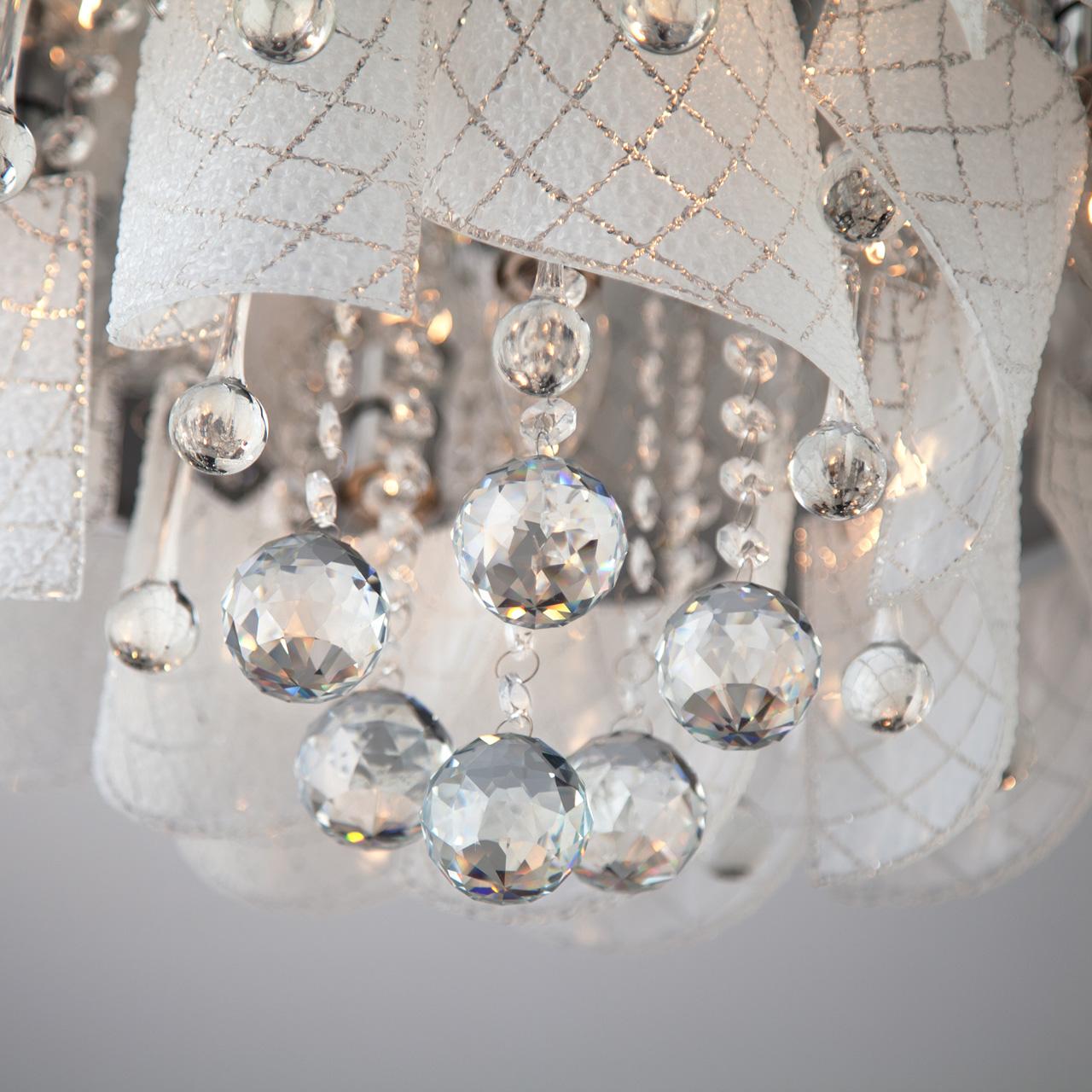 Потолочная люстра Eurosvet Cascade 80117/8 хром/белый EUROSVET CASCADE 184254 Белый  - Вид №1