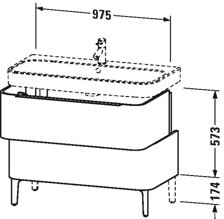 H2637401111 Happy D.2 Тумбочка напольная Кашемировый дуб Duravit - Вид №1
