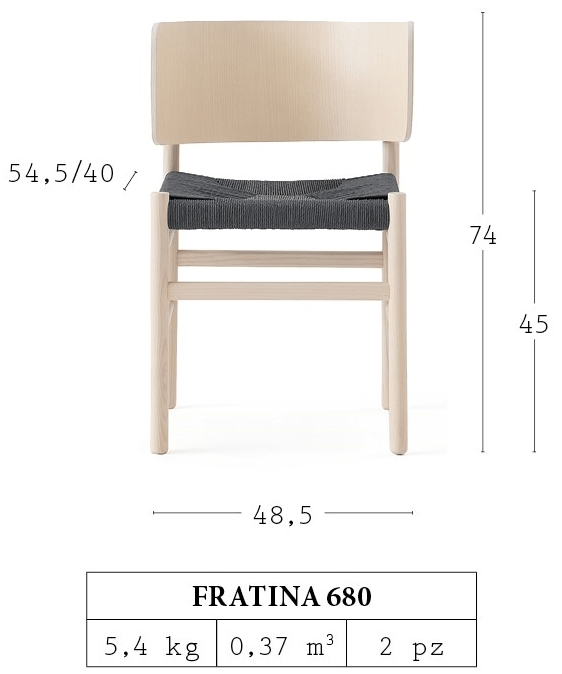 Billiani Стул ясеня с плетеным сиденьем Fratina 680 - Вид №4