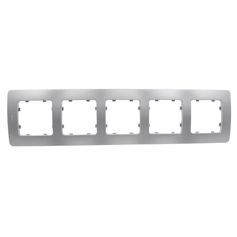 Рамка для розеток и выключателей Hegel 5 постов цвет серебро STLM-2082790