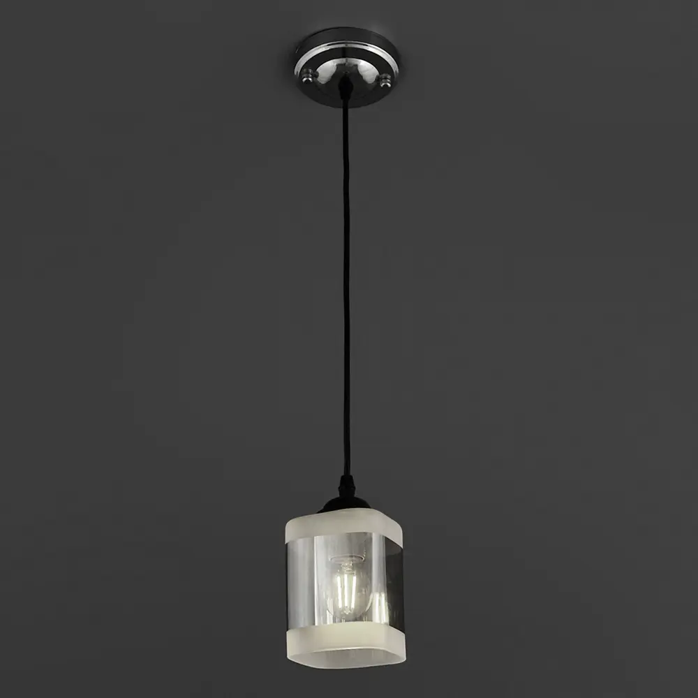 Подвесной светильник Jlight Kira 3122/1P E27 60 Вт, цвет черный/хром 83279123 STLM-2209517  - Вид №1