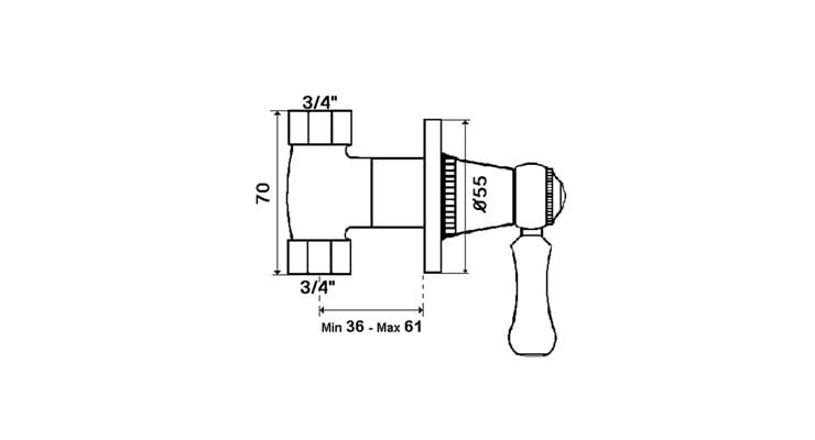 Смеситель для душа с одним отверстием rvb 1935 WOOD ARCH-00061784 - Вид №2