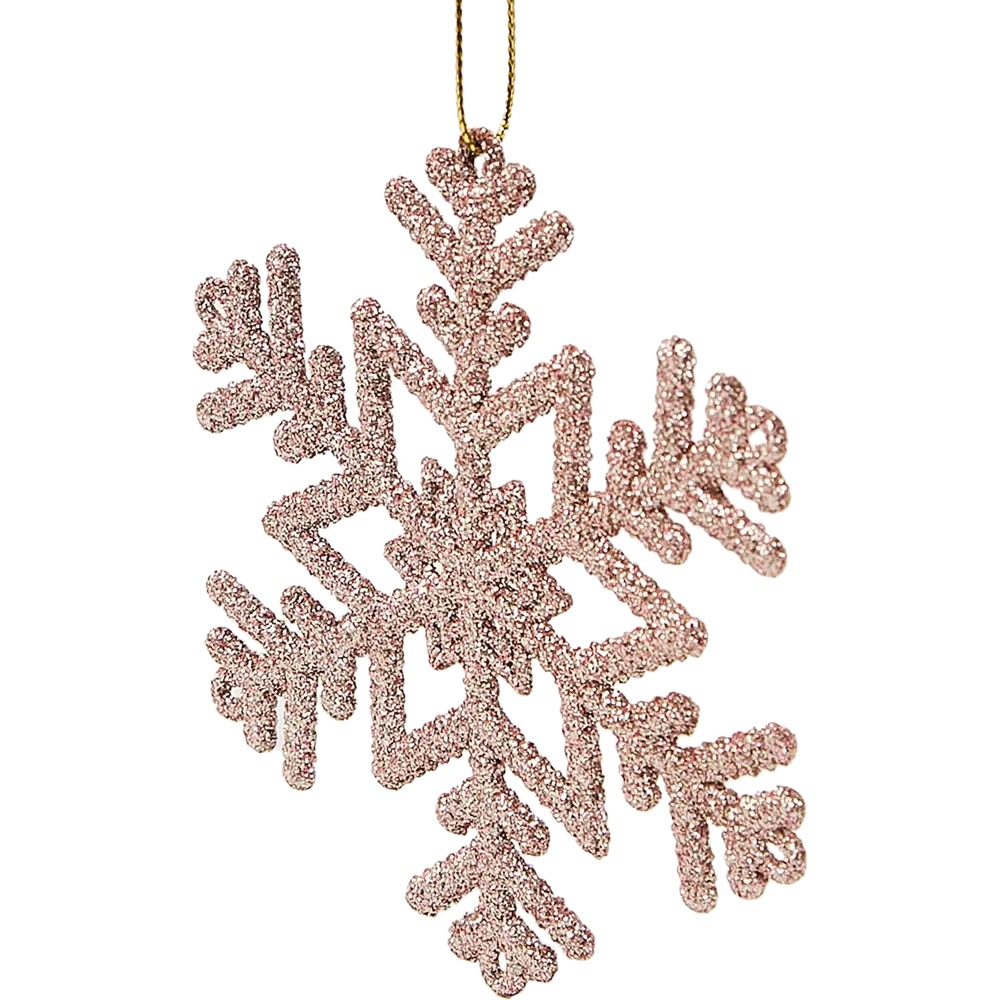 87036493 Елочная игрушка Снежинка блестящая 10.3x9 цвет розовый STLM-0965401 Santreyd  - Вид №2