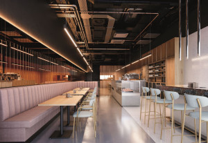 Высокий деревянный табурет с подставкой для ног